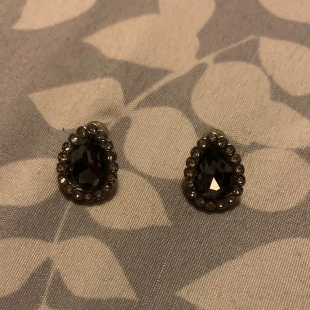 Silver and black earrings